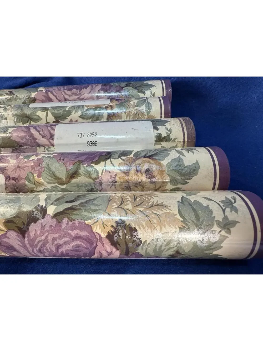 5 Rolls JCPenney ENGLISH ROSE- Purple Wallpaper Border 5 Yards Ea Vintage Floral
